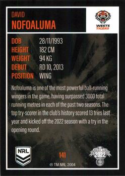 2022 NRL Elite #141 David Nofoaluma Back